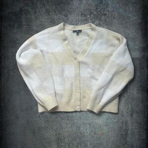 Vans Cream and Tan Checkered Cardigan